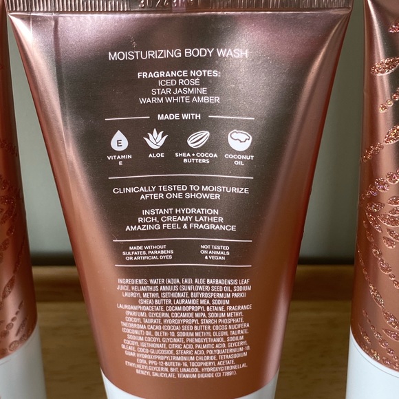 Bath & Body Works Pure Wonder (Jasmine) Moisturizing Body Wash w/Shea 8oz x4 - Picture 3 of 3